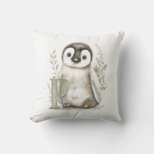 Cojín Decorativo Animales Bebés Adorables en Acuarela con Letras de