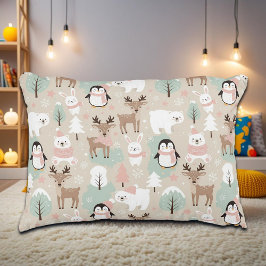Cojín Decorativo Animales caprichosos del bosque invernal