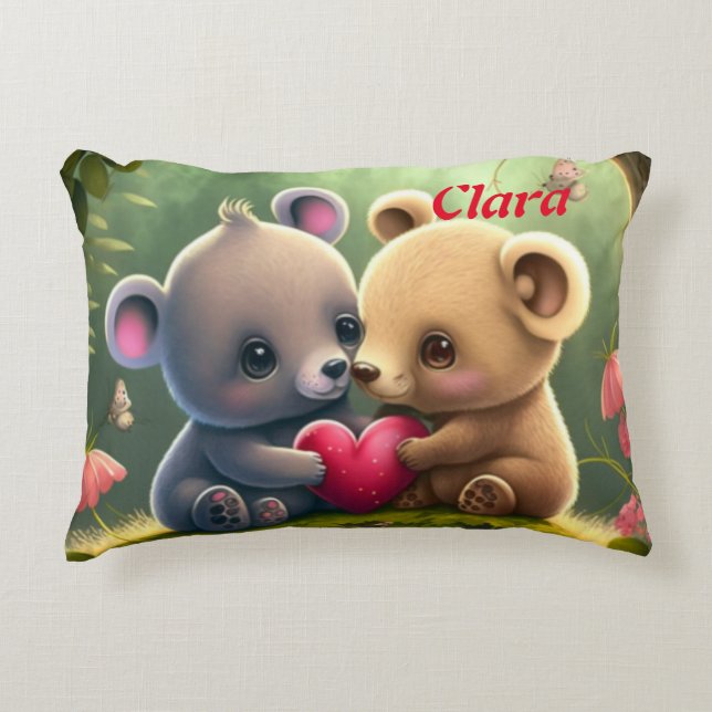 Cojín Decorativo Animales cortos enamorados (Anverso)