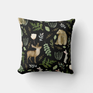Cojín Decorativo Animales Curados: Mano de acuarela dibujada.