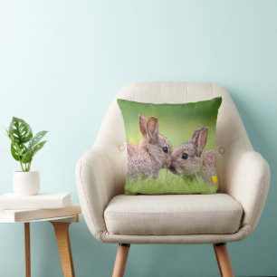 Cojín Decorativo Animales de bebé más afectados Bunny Kiss
