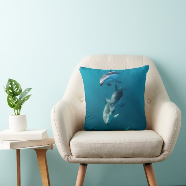 Cojín Decorativo Animales de bebé más afectados | Dolphin Family (Silla)