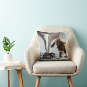 Cojín Decorativo Animales de bebé más afectados Gatito y perro be