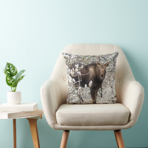 Cojín Decorativo Animales de bebé más afectados Moose Calf