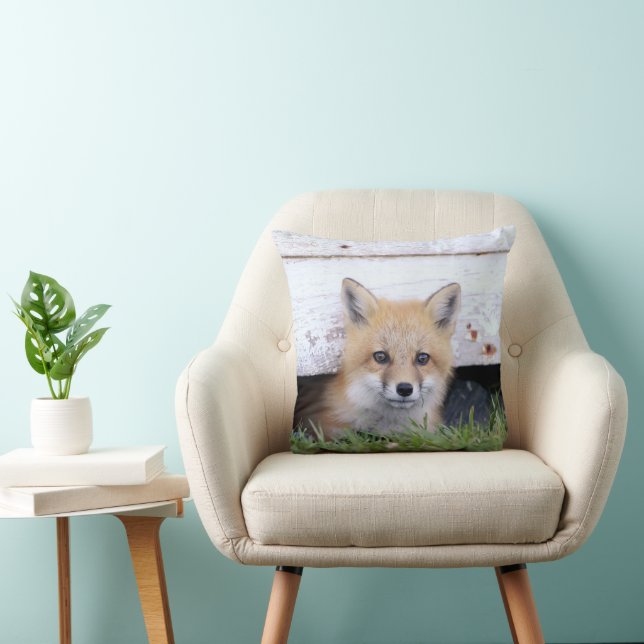 Cojín Decorativo Animales de bebé más afectados | Red Fox Kit Peeki (Silla)