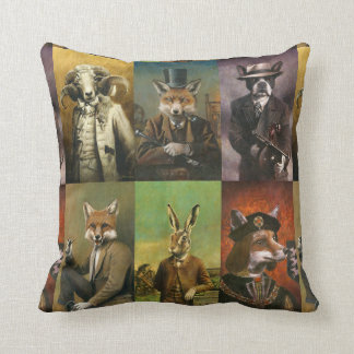 Cojín Decorativo Animales de época divertidos lanzan velo