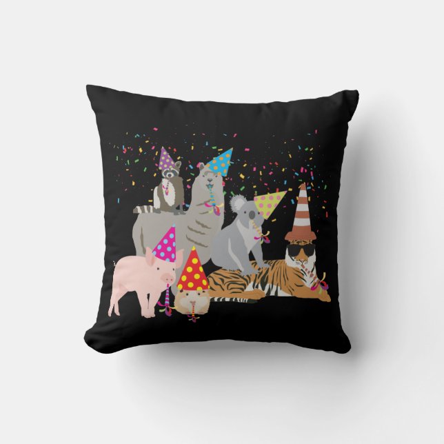 Cojín Decorativo Animales de fiesta - Animales aburridos que tienen (Anverso)
