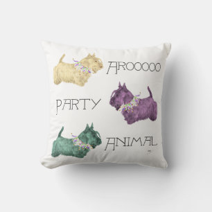 Cojín Decorativo Animales de fiesta del Terrier Escocés