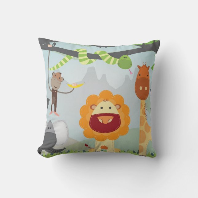 Cojín Decorativo Animales de la jungla (Anverso)