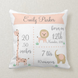 Cojín Decorativo Animales de la jungla dulce bebé Invitación almoha