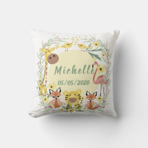 Cojín Decorativo Animales de la jungla, niño o chica con ducha de b