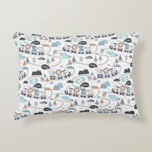 Cojín Decorativo Animales de la Jungla Tren Niño Bebe Niño  
