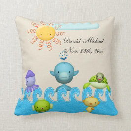 Cojín Decorativo Animales de mar lindos Baby Shower