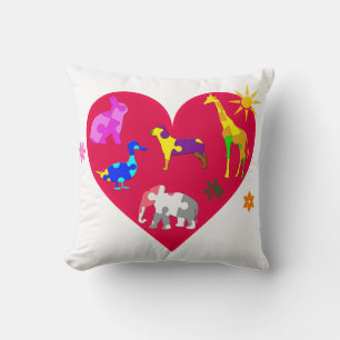 Cojín Decorativo Animales de sensibilización sobre el autismo