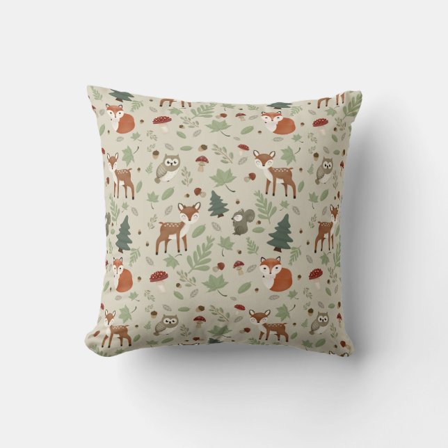 Cojín Decorativo Animales de Woodland (Anverso)