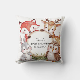 Cojín Decorativo Animales de Woodland adoran Baby Shower