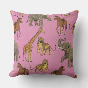 Cojín Decorativo Animales de zoológico vintage