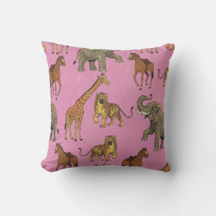 Cojín Decorativo Animales de zoológico vintage