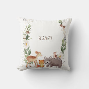 Cojín Decorativo Animales del Bosque con Rayas