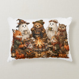 Cojín Decorativo Animales lindos del bosque de otoño jugando