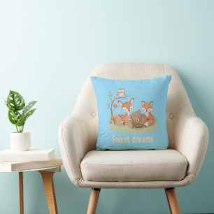 Cojín Decorativo Animales Lindos del Bosque Durmiendo Dulces Sueños