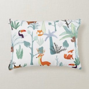 Cojín Decorativo Animales muy bien educados: garabato de bosque tro
