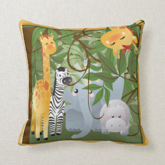 Cojín Decorativo Animales Safari de la Jungla Niños Habitación Pill