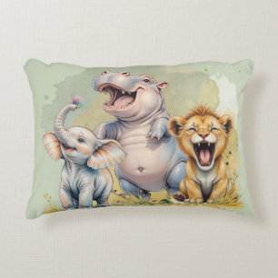 Cojín Decorativo Animales Safari León Hippo Elefante