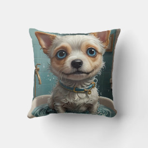 Cojín Decorativo Animales tomándose una bata graciosa