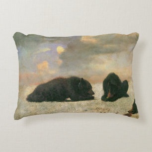 Cojín Decorativo Animales Vintage, Osos Grizzly de Albert Bierstadt