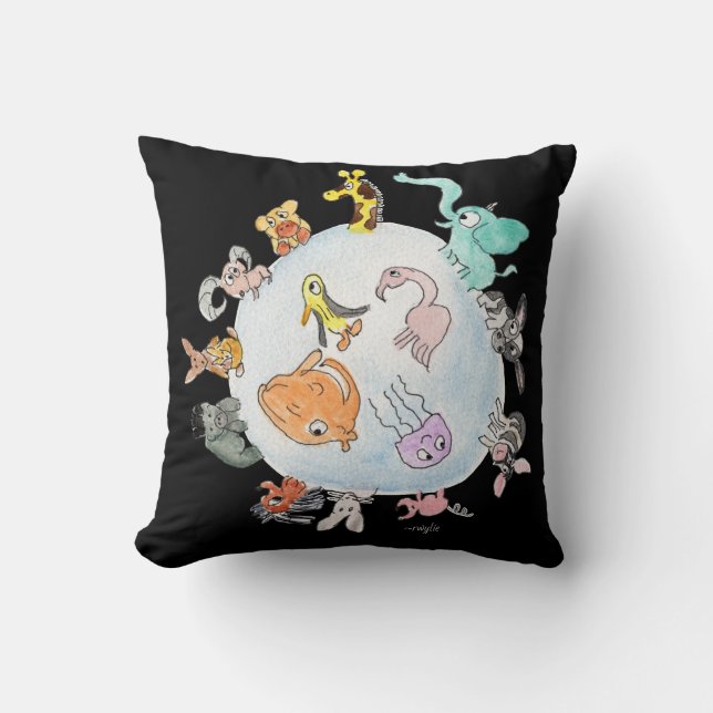 Cojín Decorativo Animals of the World (Anverso)