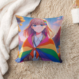 Cojín Decorativo Anime Chica con LGBTQIA+ Cabo