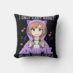 Cojín Decorativo Anime Chica Solo Me Importa Anime Y Tal Vez