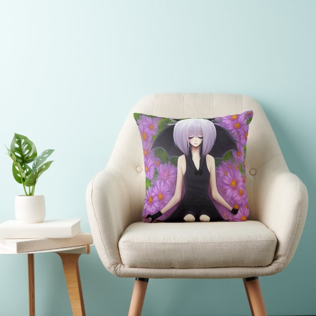 Cojín Decorativo Anime Gótico Bat Chica (Silla)