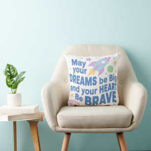 Cojín Decorativo Ánimo de Grandes Sueños para Pequeños Niños