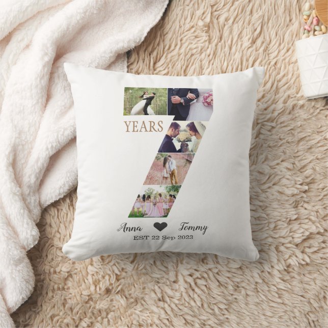 Cojín Decorativo Aniversario Boda de 7 años (Manta)