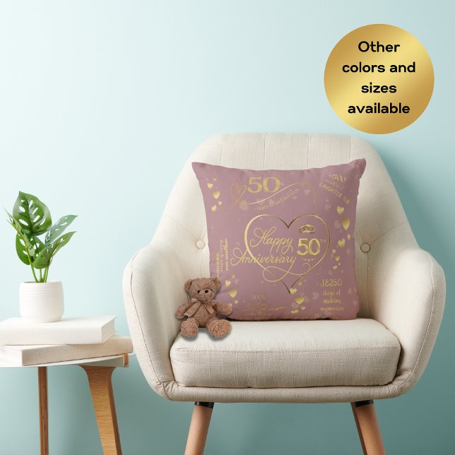Cojín Decorativo Aniversario de Bodas de 50 años personalizado (Subido por el creador)