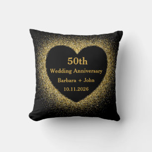 Cojín Decorativo Aniversario de bodas de oro corazón 