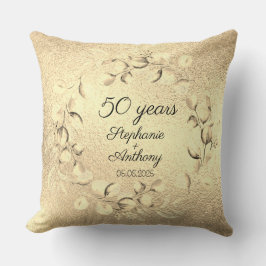 Cojín Decorativo Aniversario de bodas de oro de 50 años de Eucalipt