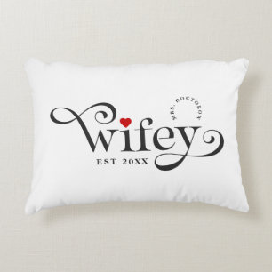 Cojín Decorativo Aniversario del Boda de tipografía elegante de Wif