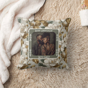 Cojín Decorativo Aniversario dorado familiar inspirador  
