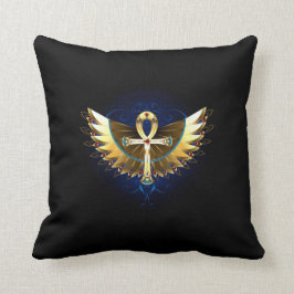 Cojín decorativo Ankh egipcio alado