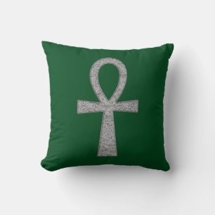 Cojín Decorativo Ankh plateado