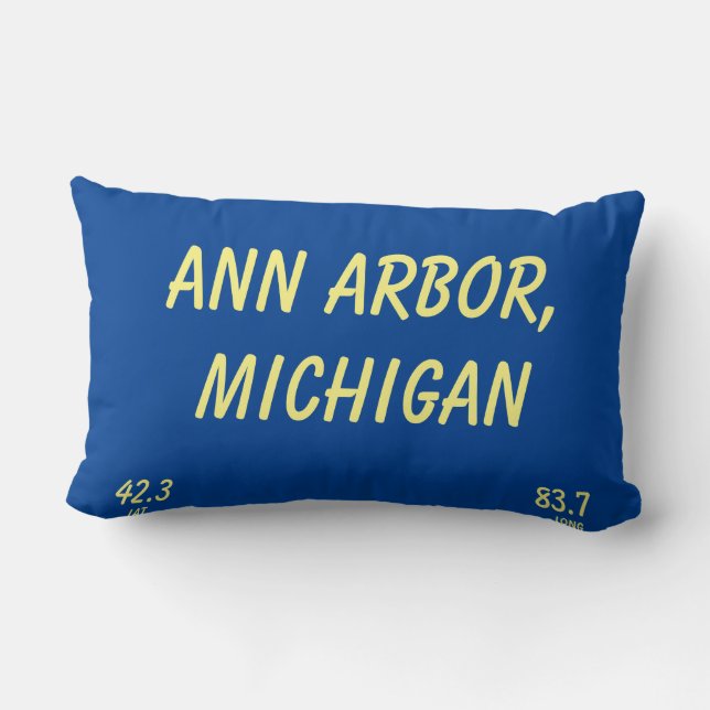 Cojín decorativo Ann Arbor Latitud-Longitud (Reverso )