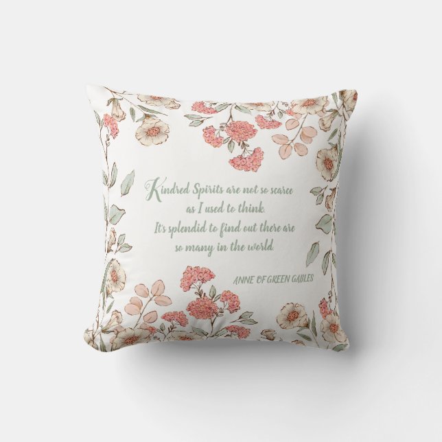 Cojín Decorativo Anne de Green Gables Cita Pillow Floral (Anverso)