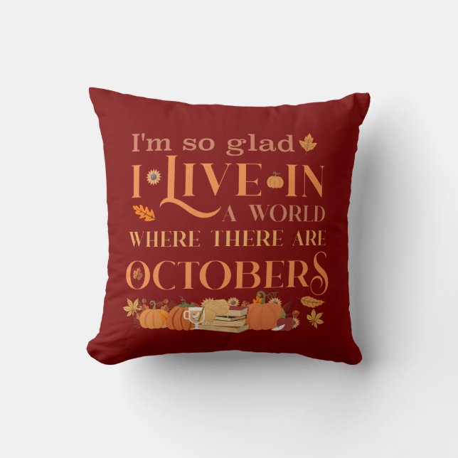Cojín Decorativo Anne of Green Gables on October Quote (Anverso)