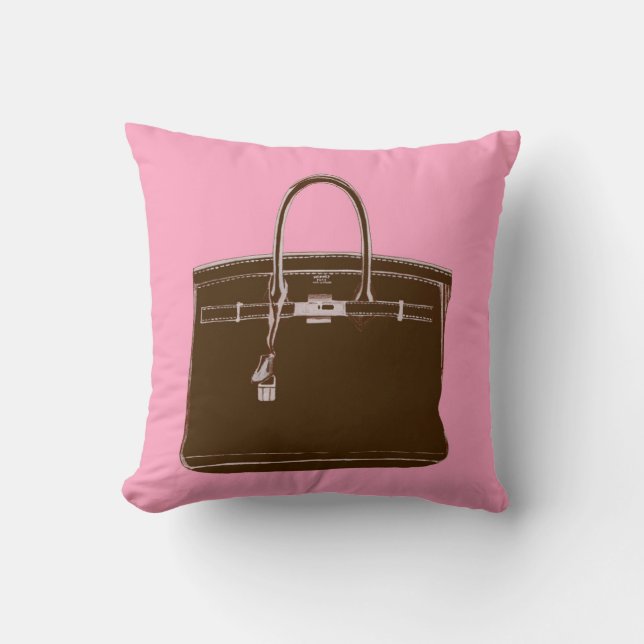 Cojín Decorativo Annechovie Brown Bag on Pink Pillow (Anverso)