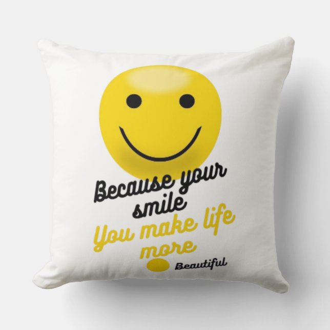 Cojín Decorativo Anniversary & Valentine Couple Pillow | Cute Smile (Anverso)