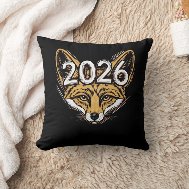 Cojín Decorativo Año 2026 Mascota Fennec Fox - Audaz Diseño de Año  (Manta)