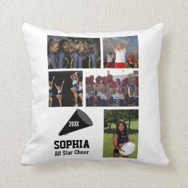 Cojín Decorativo Año de encargo del equipo del nombre del collage